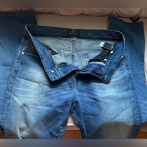 7 For All Mankind Slimmy Jeans, Size 34, NWT - Picture 3 of 9